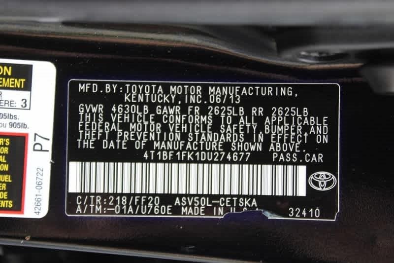 2013 Toyota Camry 4dr Sdn I4 Auto SE